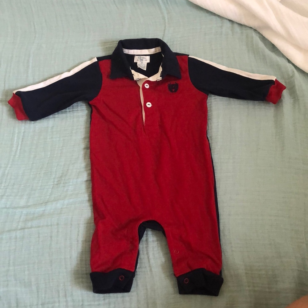 Chaps collared infant romper